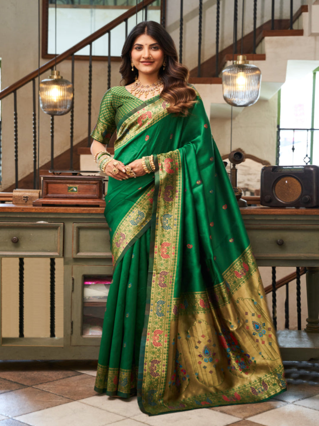 A Legacy in Silk and Zari combination of gold thread work