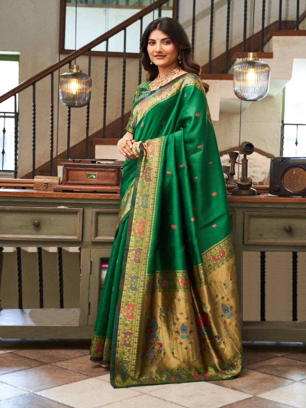 A Legacy in Silk and Zari combination of gold thread work