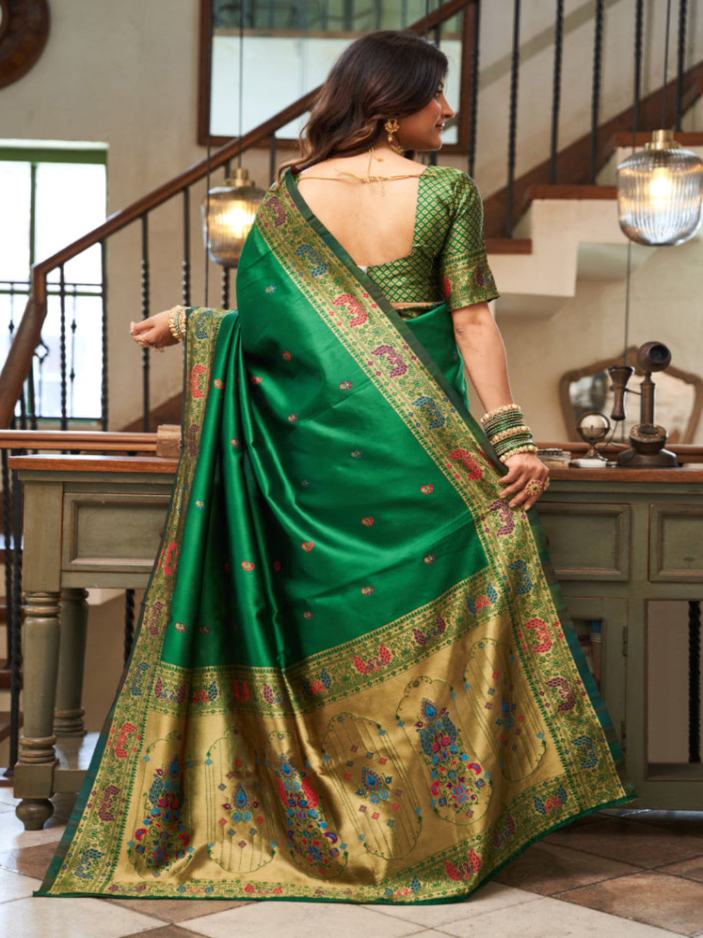 A Legacy in Silk and Zari combination of gold thread work