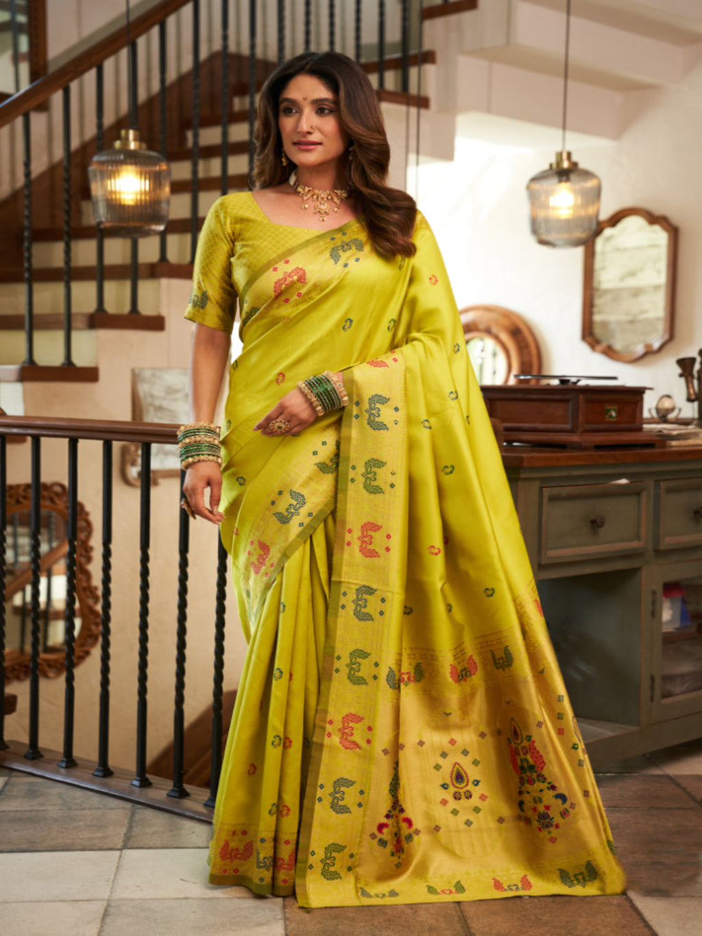 A Legacy in Silk and Zari combination of gold thread work