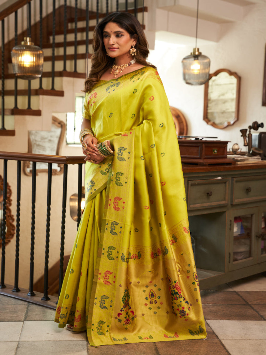 A Legacy in Silk and Zari combination of gold thread work