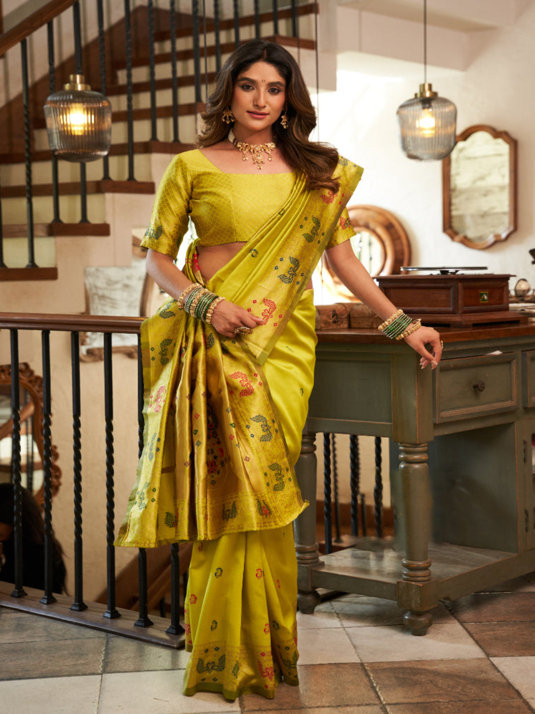 A Legacy in Silk and Zari combination of gold thread work