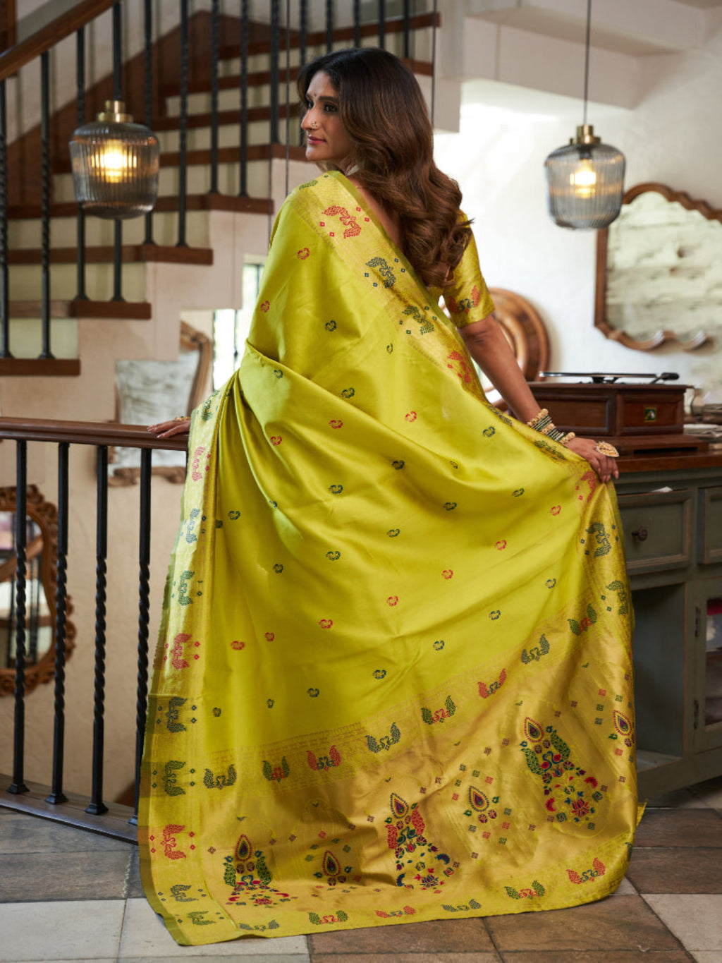 A Legacy in Silk and Zari combination of gold thread work