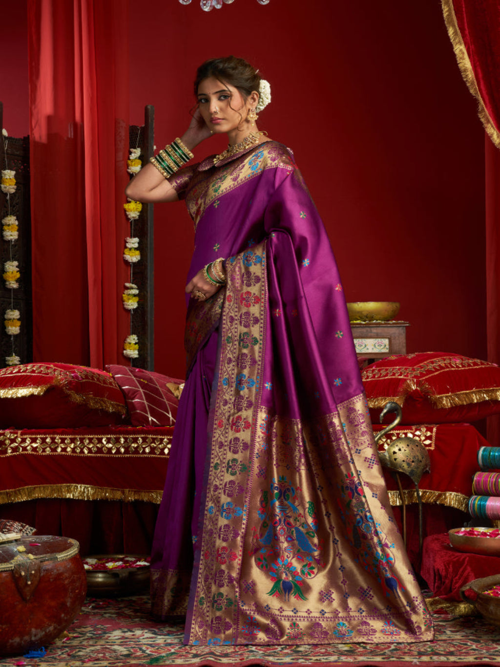A Legacy in Silk and Zari combination of gold thread work