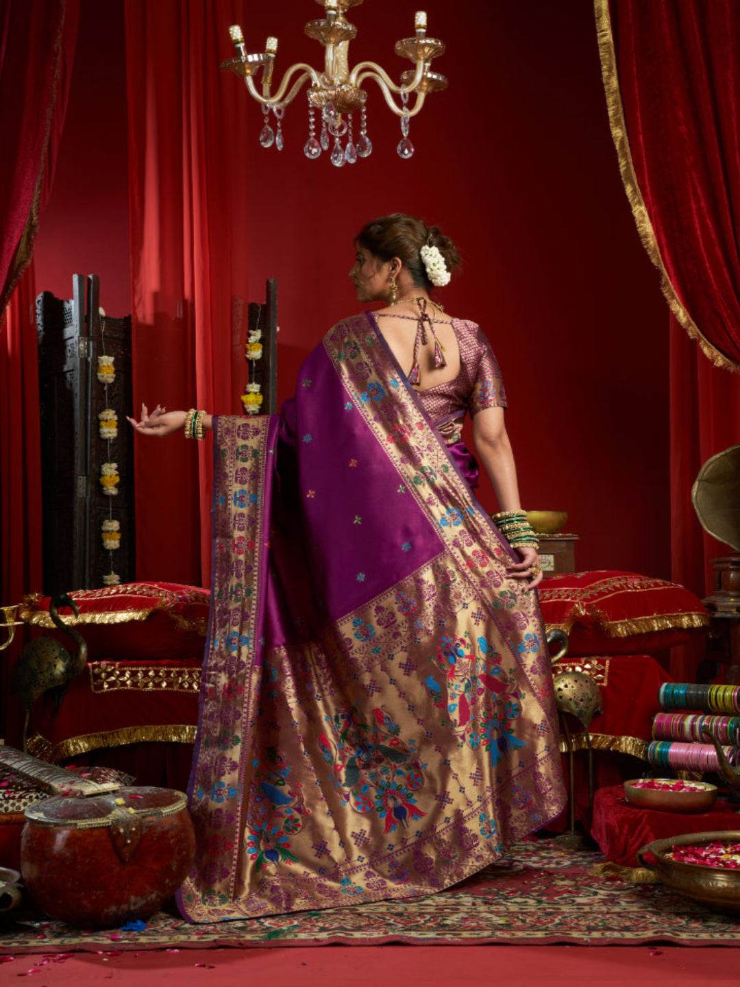 A Legacy in Silk and Zari combination of gold thread work