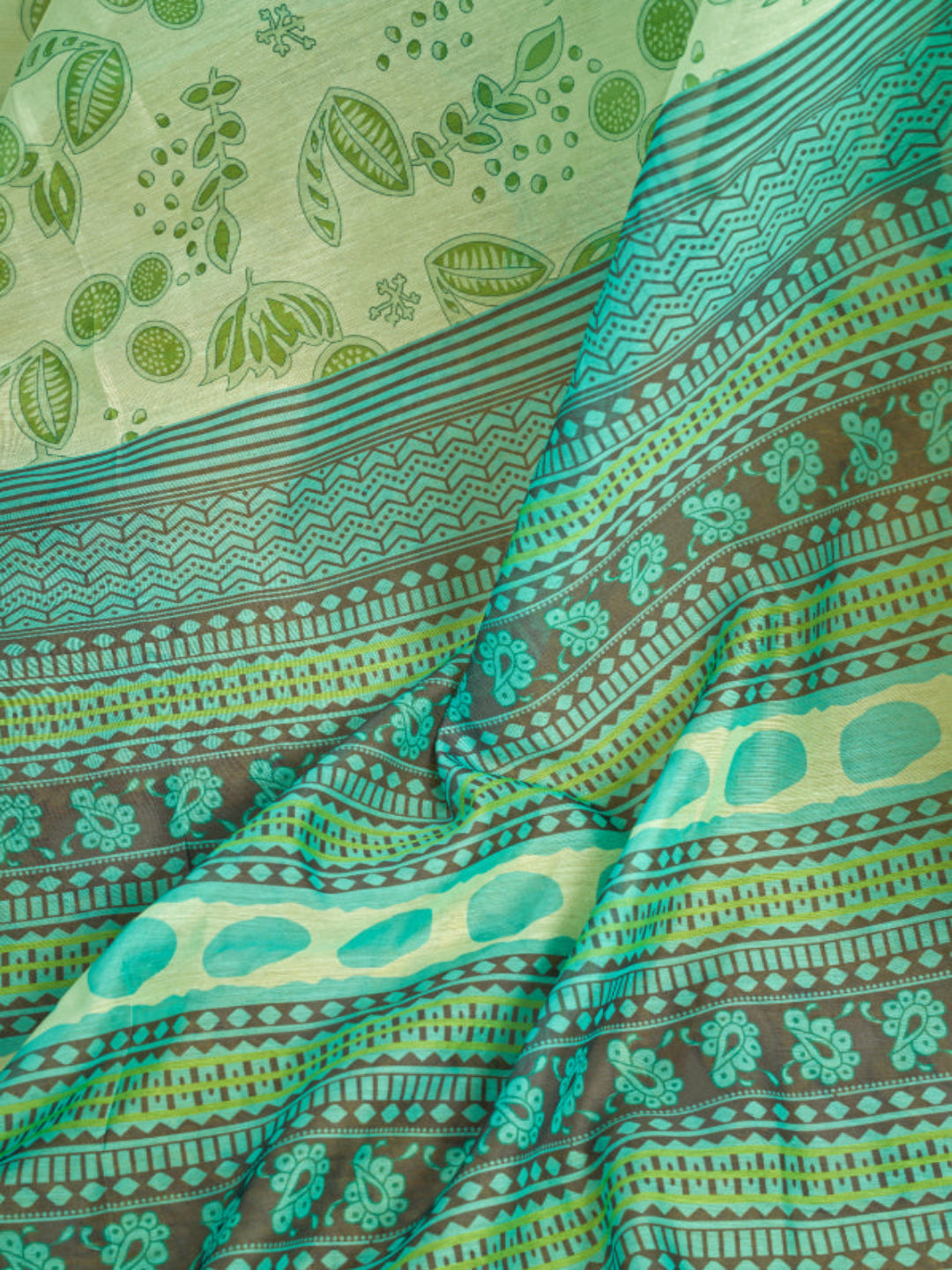 Floral Linen Drape with Printed Border ready to wear saree