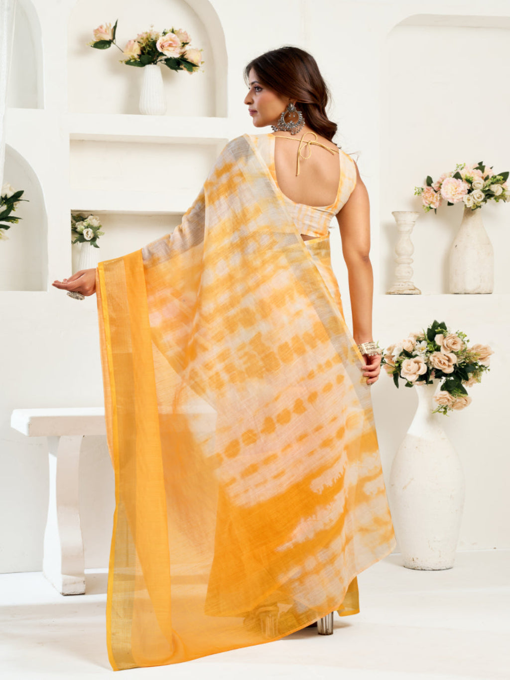 Linen Digital Print ready to wear saree