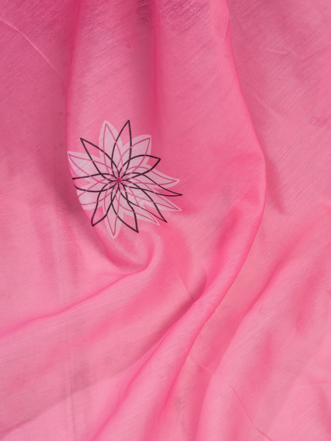 Digital Floral print Linen Blend ready to wear Saree With Contrast Blouse