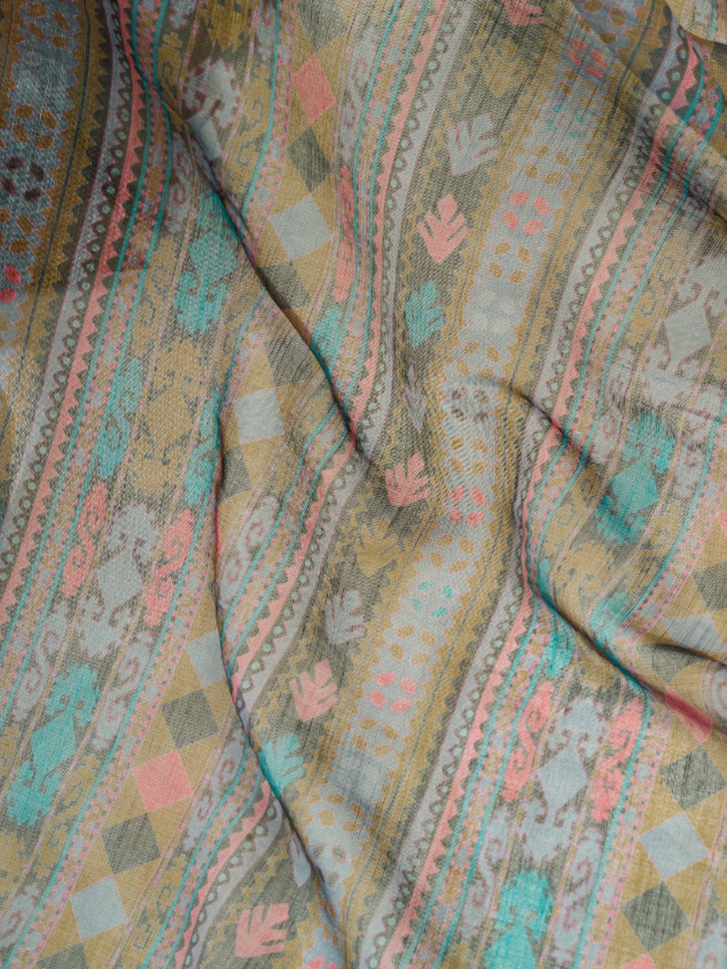 Golden Mirage Linen Blend zari border ready to wear saree