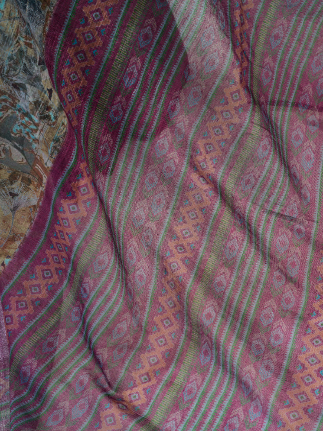 Women's Floral Printed Ready-to-Wear Linen Saree with Unstitched Blouse
