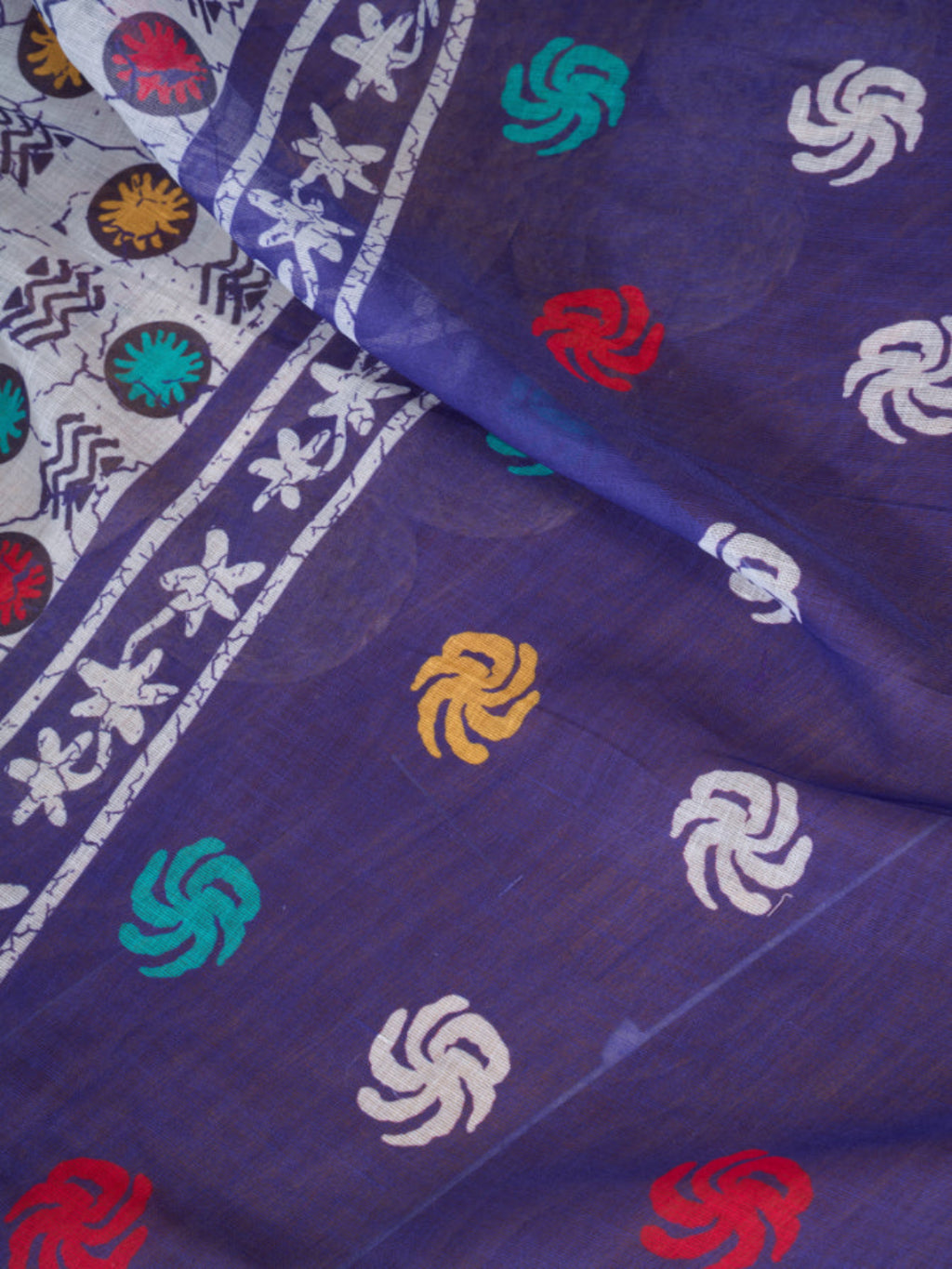 Lightweight Ready-to-Wear Linen Saree in Blue-White