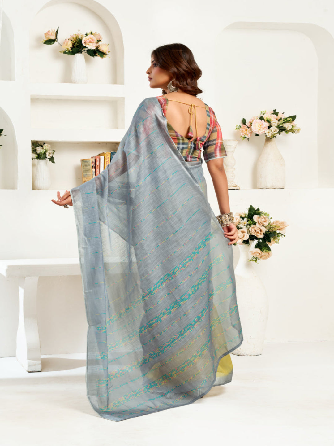 Lightweight Ready-to-Wear Linen Saree