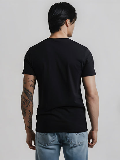 Classic Black Printed Men's T-Shirt
