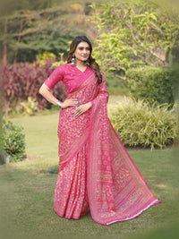 Sea Blue Cotten Saree with Golden Paisley Prints