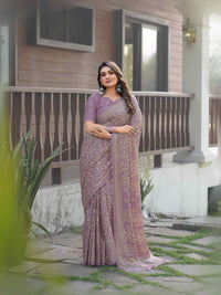 Sea Blue Cotten Saree with Golden Paisley Prints