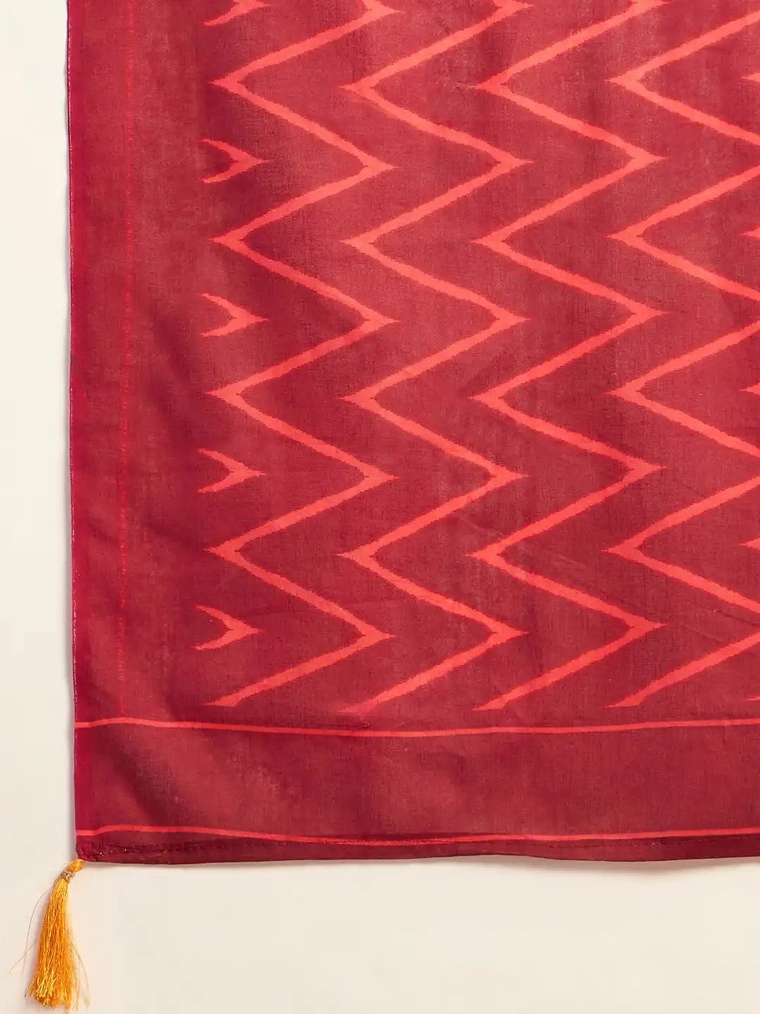 Rama green ikkat print cotton saree with blouse