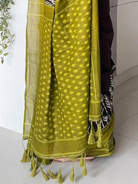Traditional Ethnic Design Brown Printed Saree