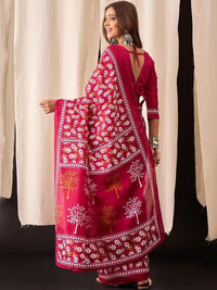 Traditional Ethnic Design Brown Printed Saree