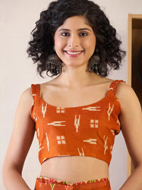 Traditional Ethnic Design Brown Printed Saree