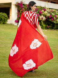 Traditional Ethnic Design Brown Printed Saree