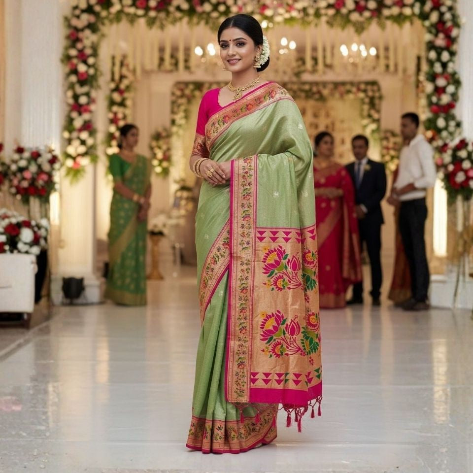 Lotus Pure Banarasi Silk Saree