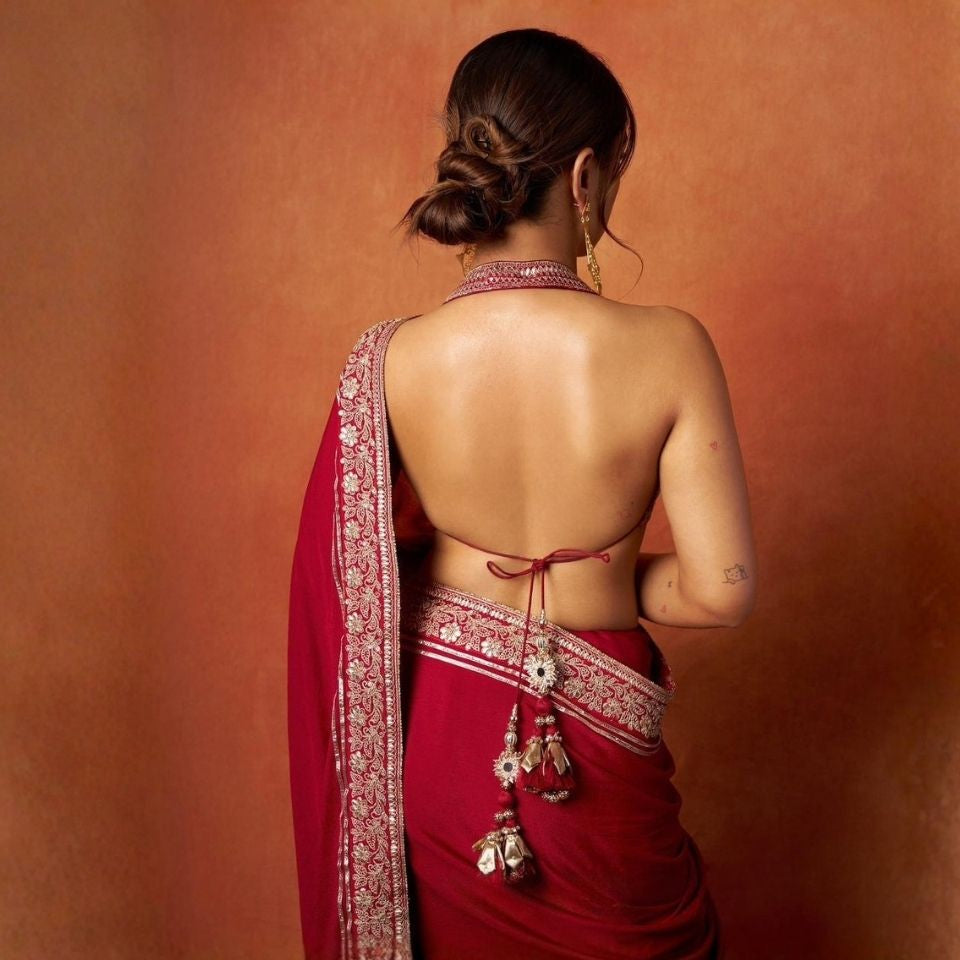 Manshi Crunchy Silk Sequin Embroidered Saree