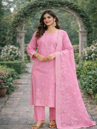 Women hand embroidered chikankarey kurta set