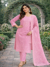 Women hand embroidered chikankarey kurta set