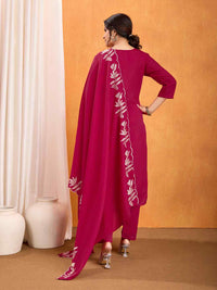 Women's Vichitra Multi Sequence Work Kurta Pant Dupatta Set