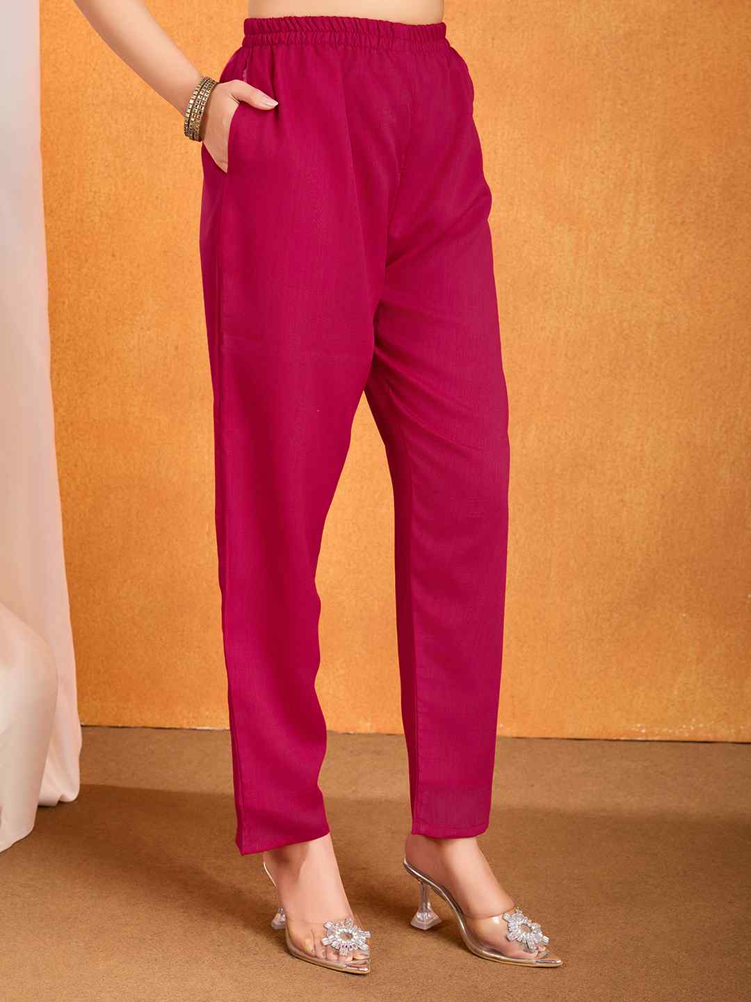 Women's Vichitra Multi Sequence Work Kurta Pant Dupatta Set