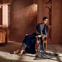 Noir Velvet Sequin Embroidered Gown Palazzo Set