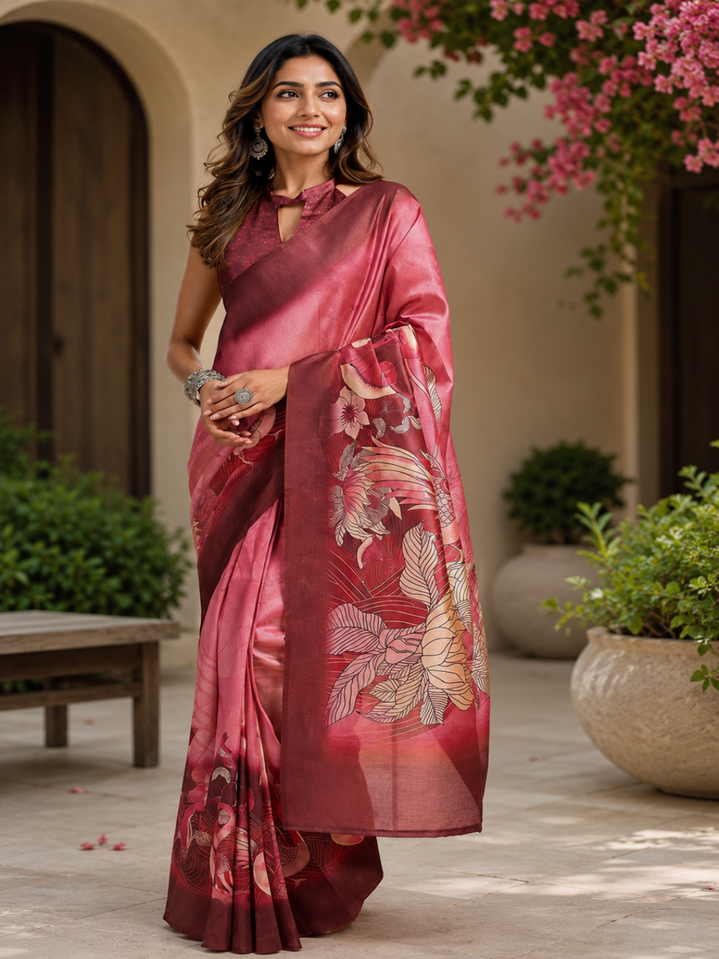 Multi-Color Diamond Block Print Saree cotton ready to wear saree