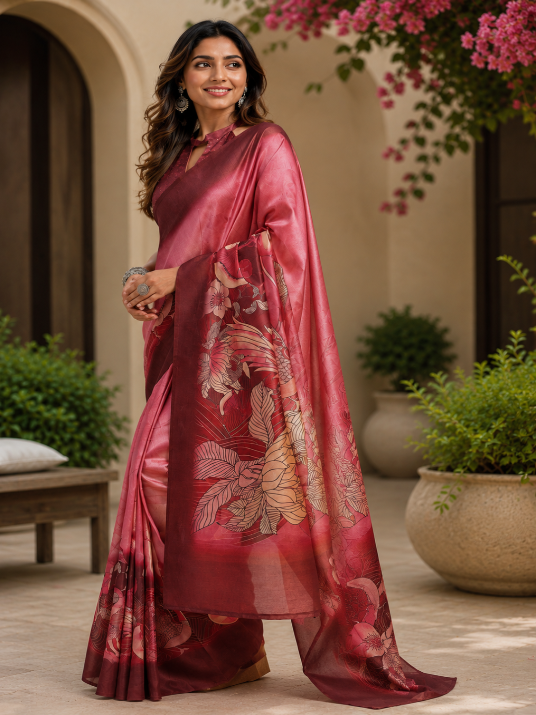 Multi-Color Diamond Block Print Saree cotton ready to wear saree