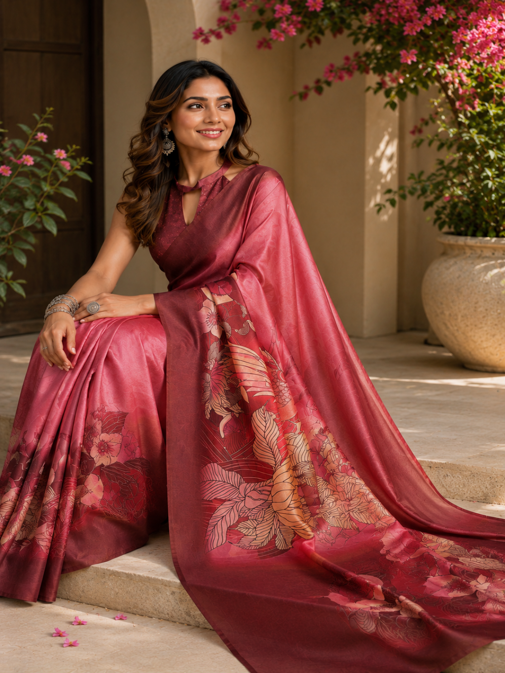 Multi-Color Diamond Block Print Saree cotton ready to wear saree