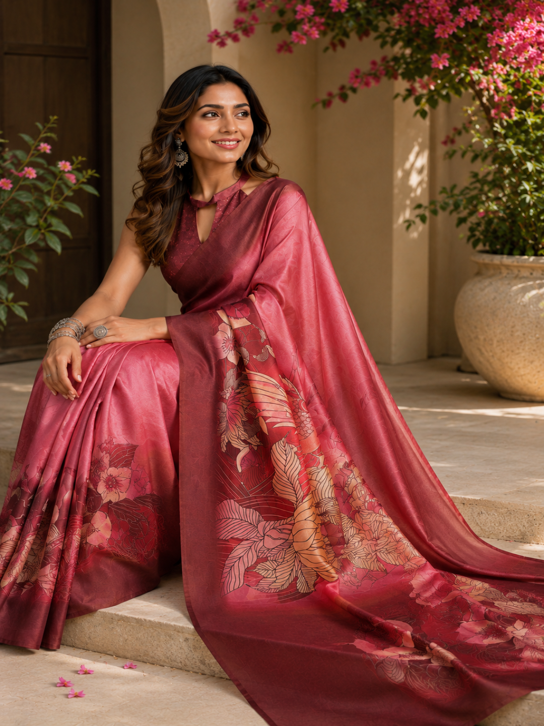 Multi-Color Diamond Block Print Saree cotton ready to wear saree