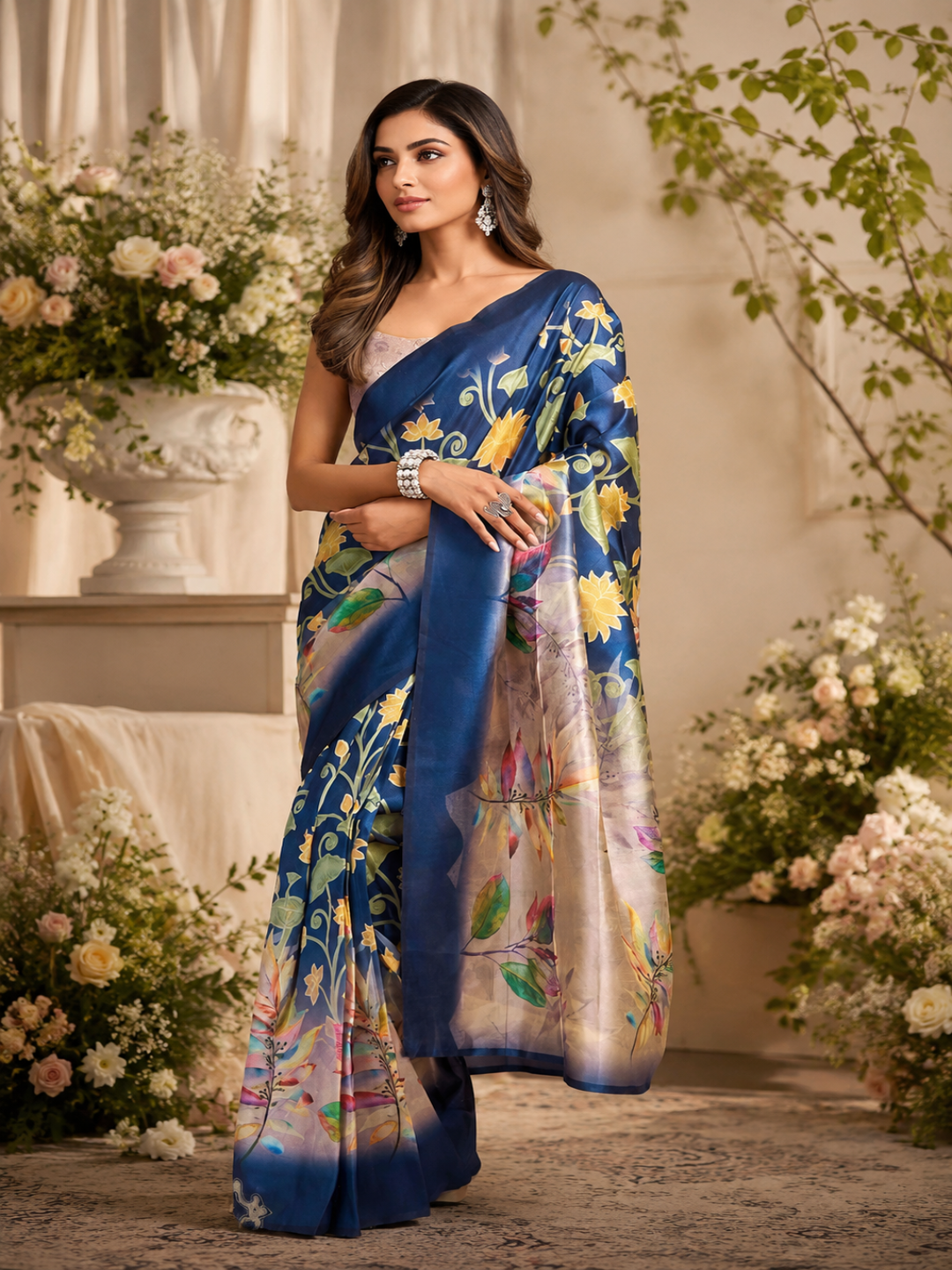 Rainbow Diamonds on Cotton Grace Ready to Wear Saree