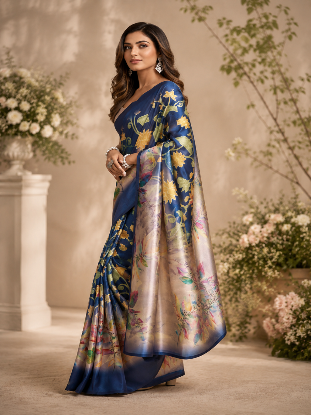 Rainbow Diamonds on Cotton Grace Ready to Wear Saree