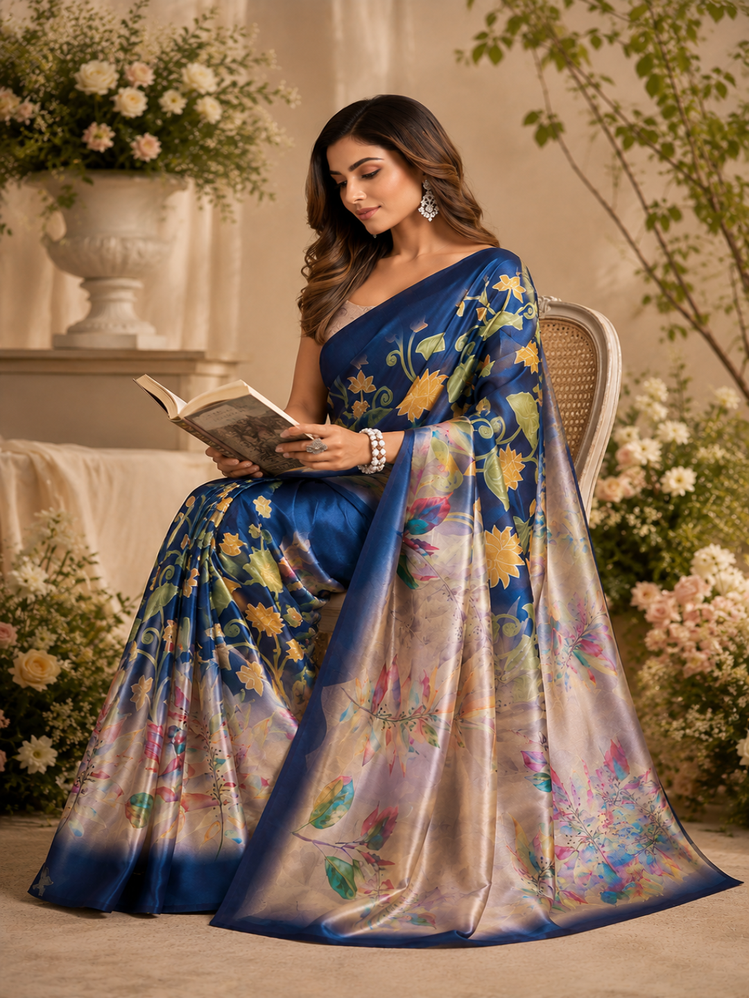 Rainbow Diamonds on Cotton Grace Ready to Wear Saree