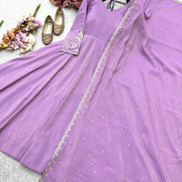 Roman Shimmer Sequin Embroidered Gown with Dupatta