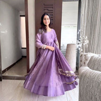 Roman Shimmer Sequin Embroidered Gown with Dupatta