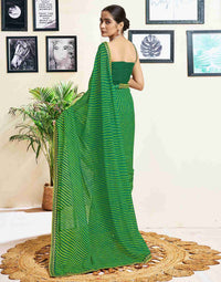 Rang Leheriya Georgette Saree with Lace Accents