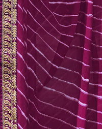 Rang Leheriya Georgette Saree with Lace Accents