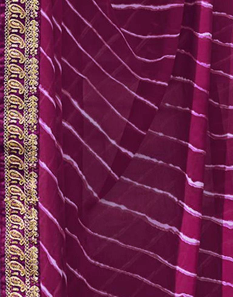 Rang Leheriya Georgette Saree with Lace Accents