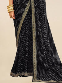 Bandhej Aura Georgette Saree with Lace Border