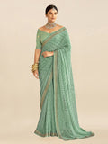 Bandhej Aura Georgette Saree with Lace Border