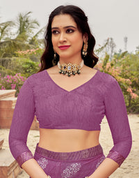 Flora Lace Chiffon Saree