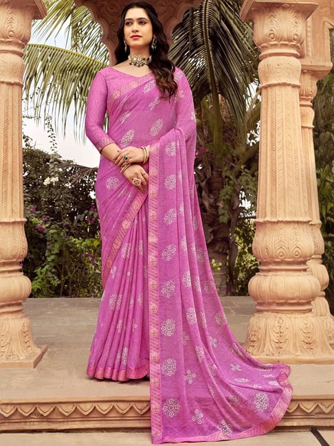 Flora Lace Chiffon Saree