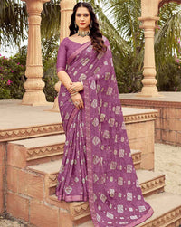Flora Lace Chiffon Saree