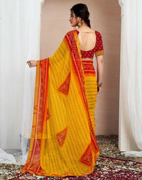 Bandhej Tassel Chiffon Saree