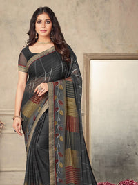 Aarohi Digital Print Chiffon Saree with Lace Border